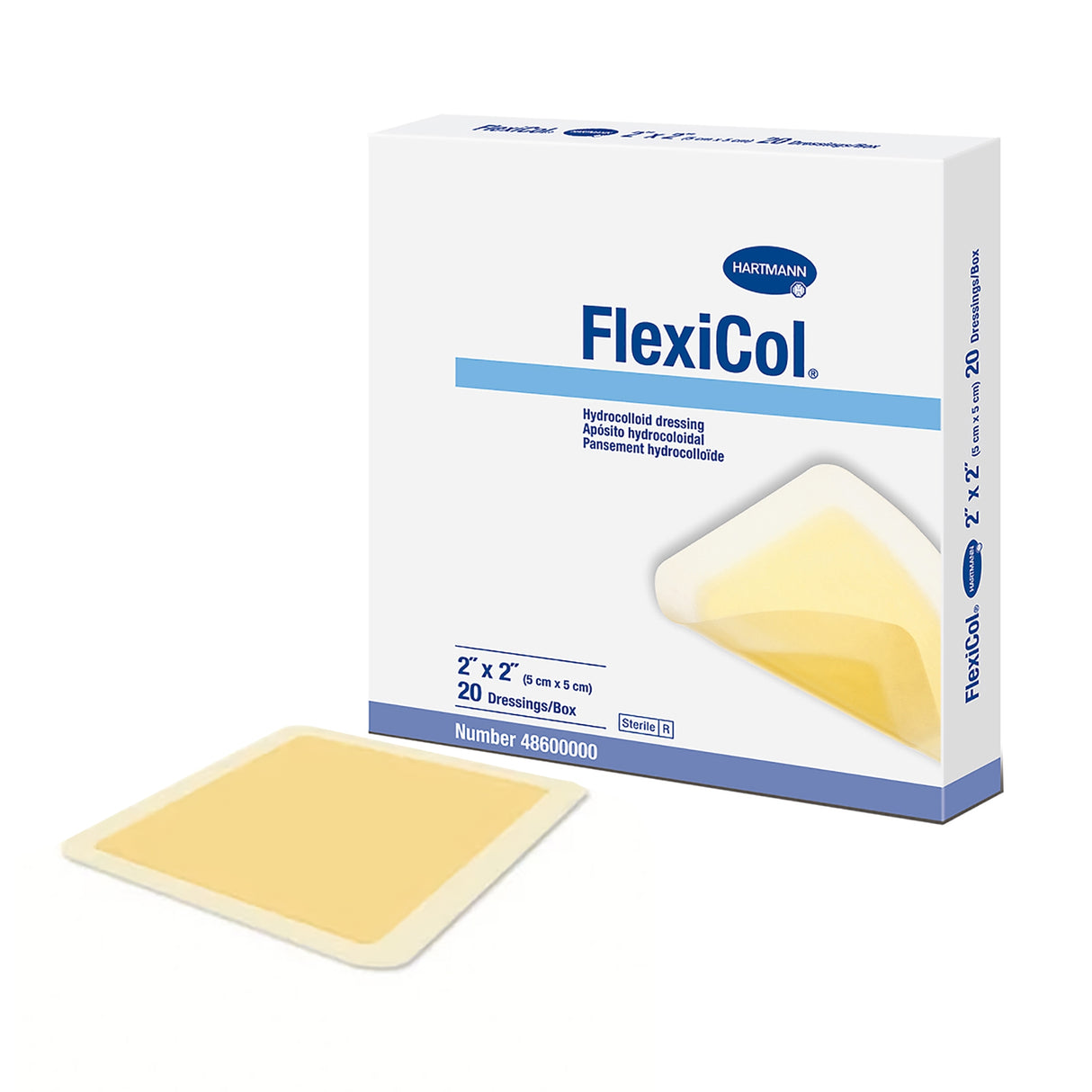Hydrocolloid Dressing FlexiCol® Without Backing 2 X 2 Inch Square Hydrocolloid - BeHope