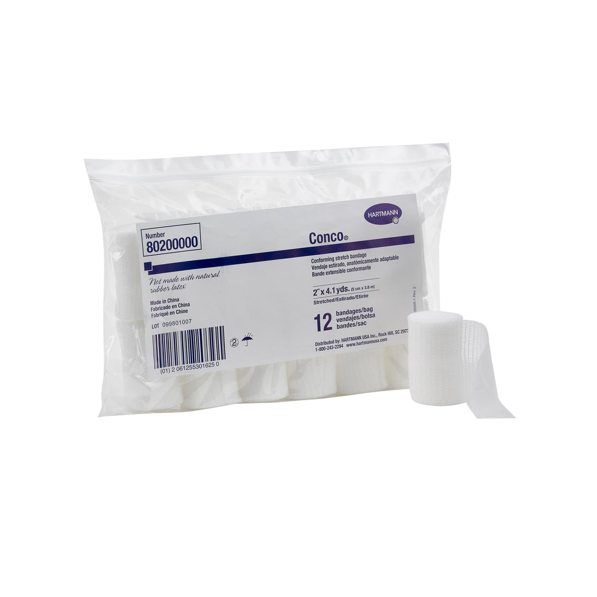 Conforming Bandage Conco® 2 Inch X 4-1/10 Yard 1-Ply NonSterile 12 per Pack - BeHope