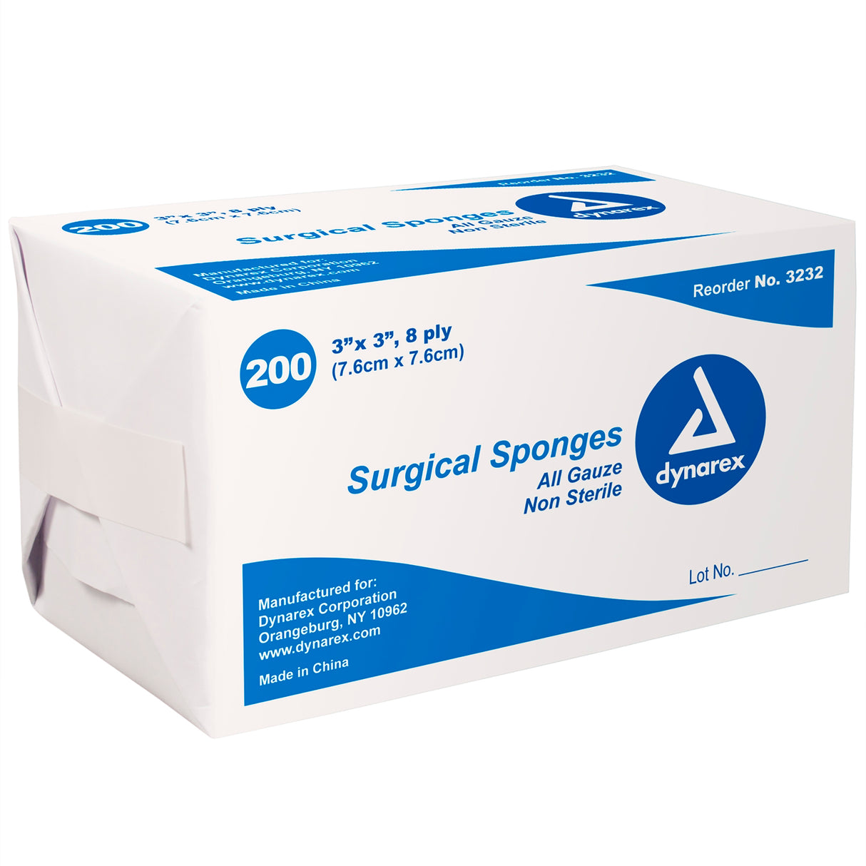 Gauze Sponge Dynarex® 3 X 3 Inch 8-Ply NonSterile 200 per Pack - BeHope