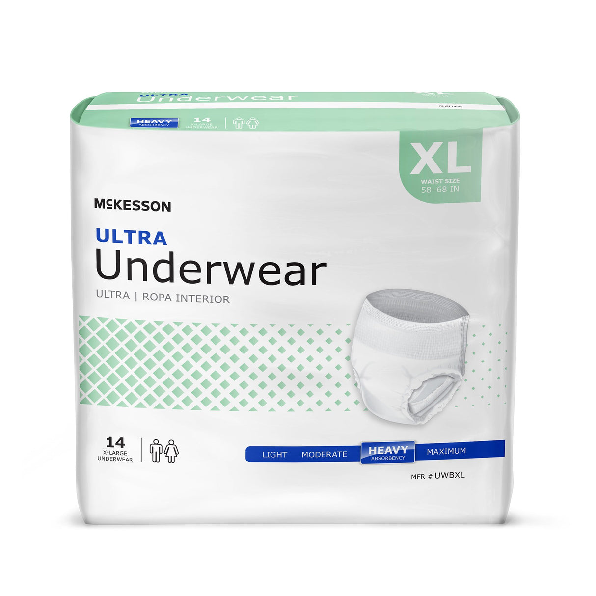 Unisex Adult Absorbent Underwear McKesson Ultra Pull On with Tear Away Seams X-Large Disposable Heavy Absorbency - BeHope