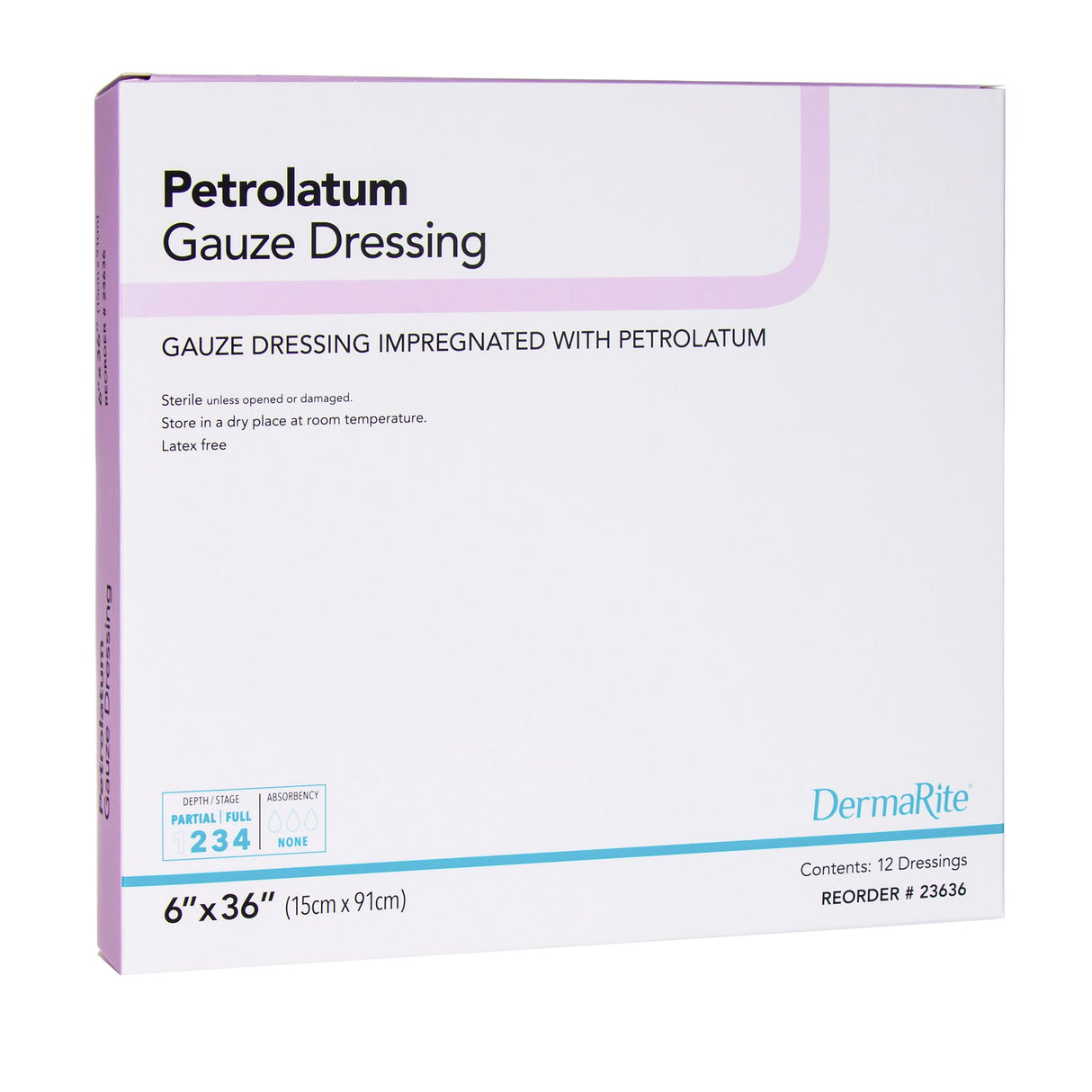 Petrolatum Impregnated Dressing DermaRite® Rectangle 6 X 36 Inch Sterile - BeHope
