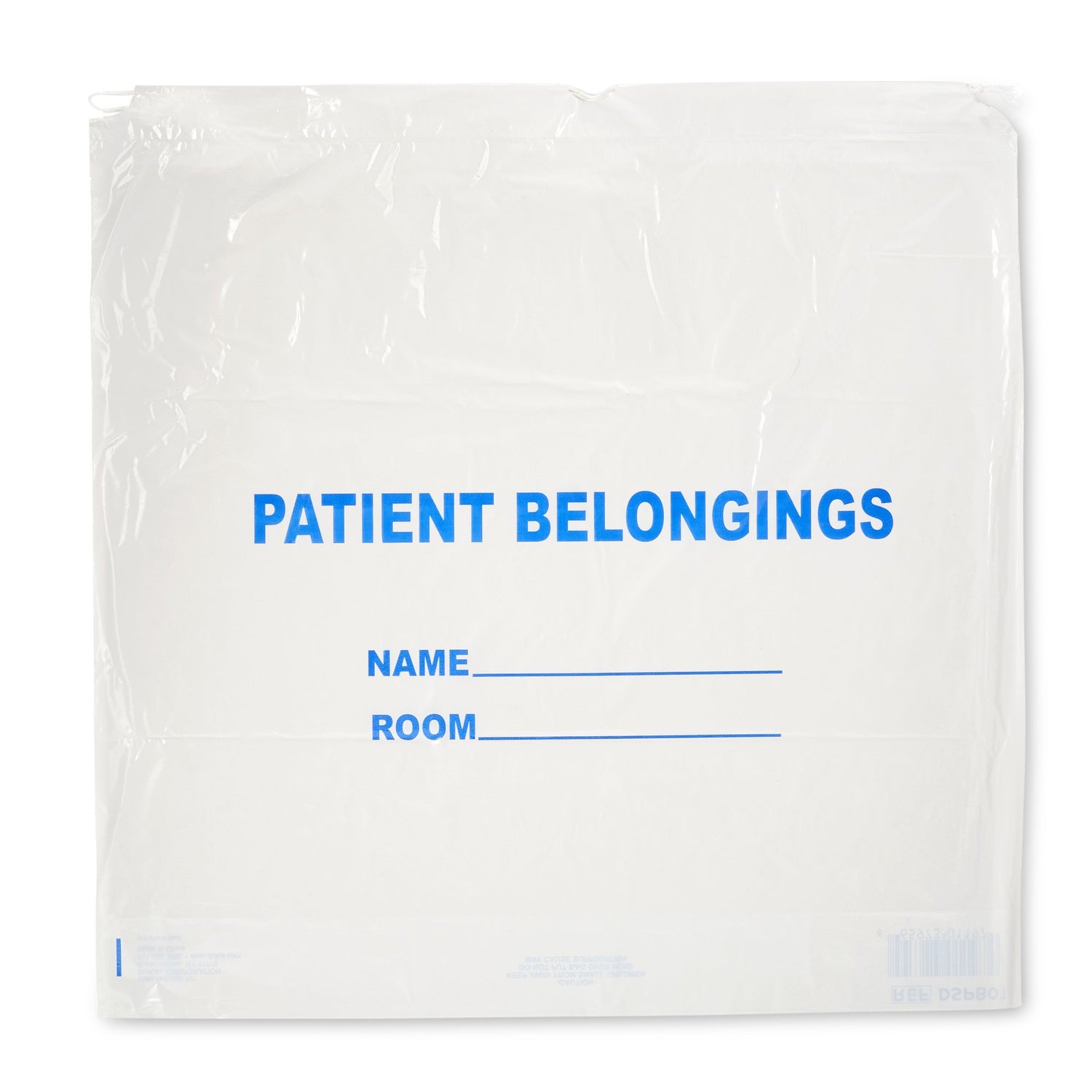 Patient Belongings Bag DawnMist 20 X 20 Inch Plastic Drawtape Closure White - BeHope