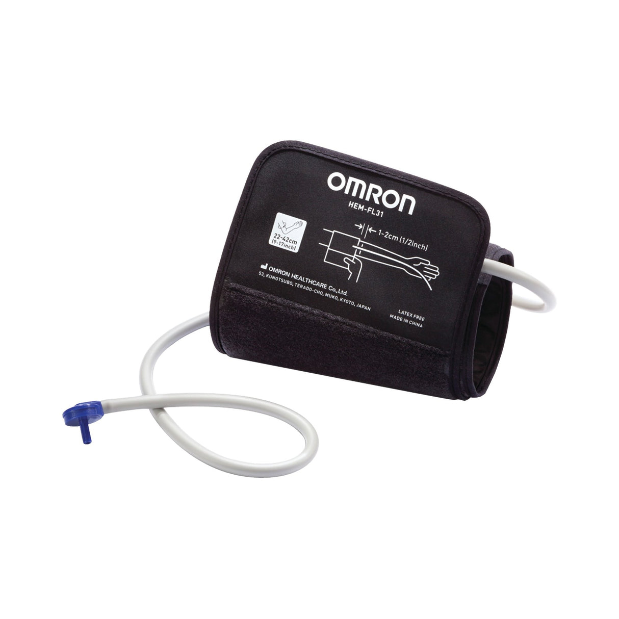 Reusable Blood Pressure Cuff Omron® 22.8 to 43 cm Arm Nylon Cuff Wide Range Adult Cuff - BeHope