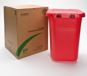 Mailback Sharps Container TakeAway® Recovery System Red Base 20-1/2 X 20-3/10 X 28 Inch Horizontal / Vertical Entry 30 Gallon - BeHope