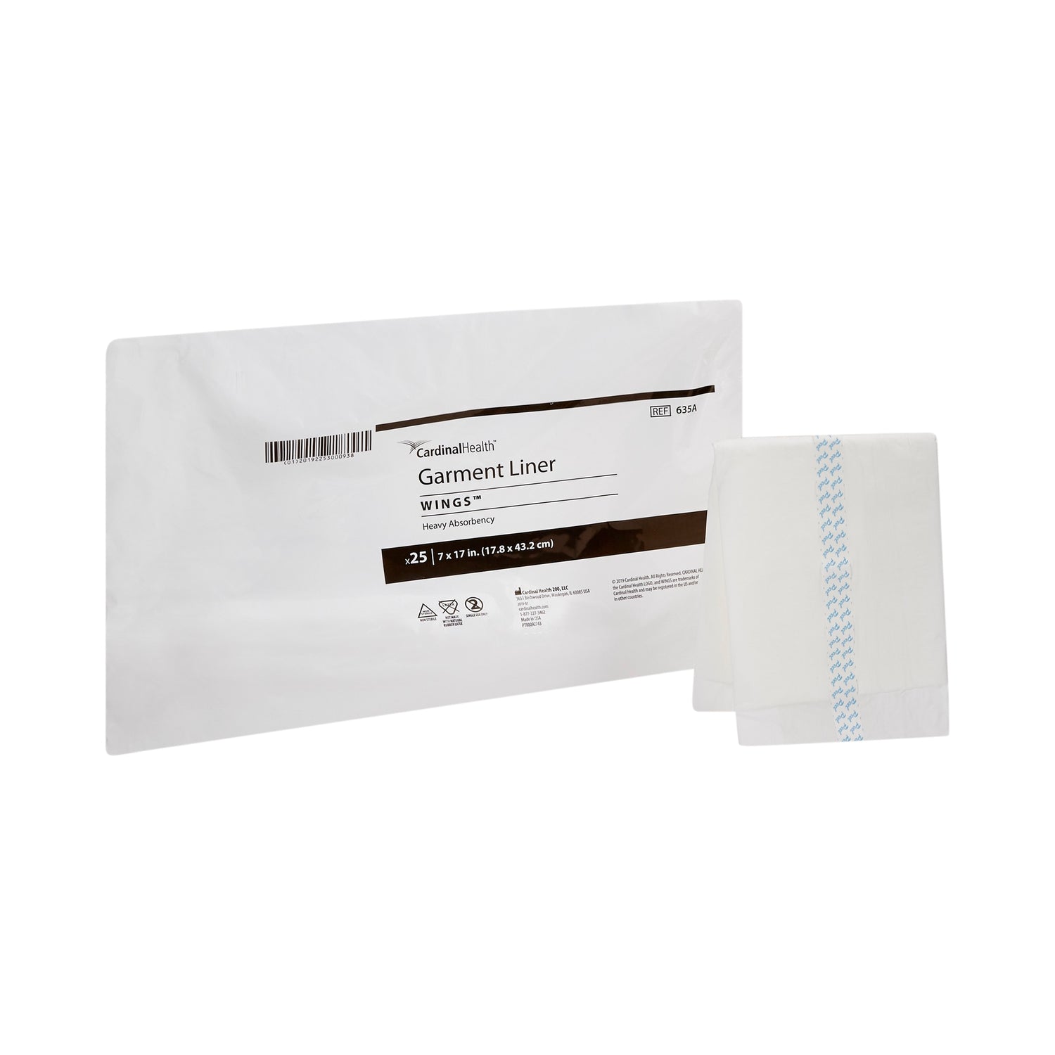 Incontinence Liner Wings™ 7 X 17 Inch Moderate Absorbency Polymer Core One Size Fits Most - BeHope