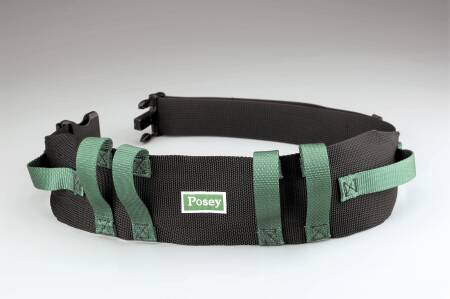 Gait Belt with Handles Posey® 54 Inch Length Black / Green Nylon - BeHope