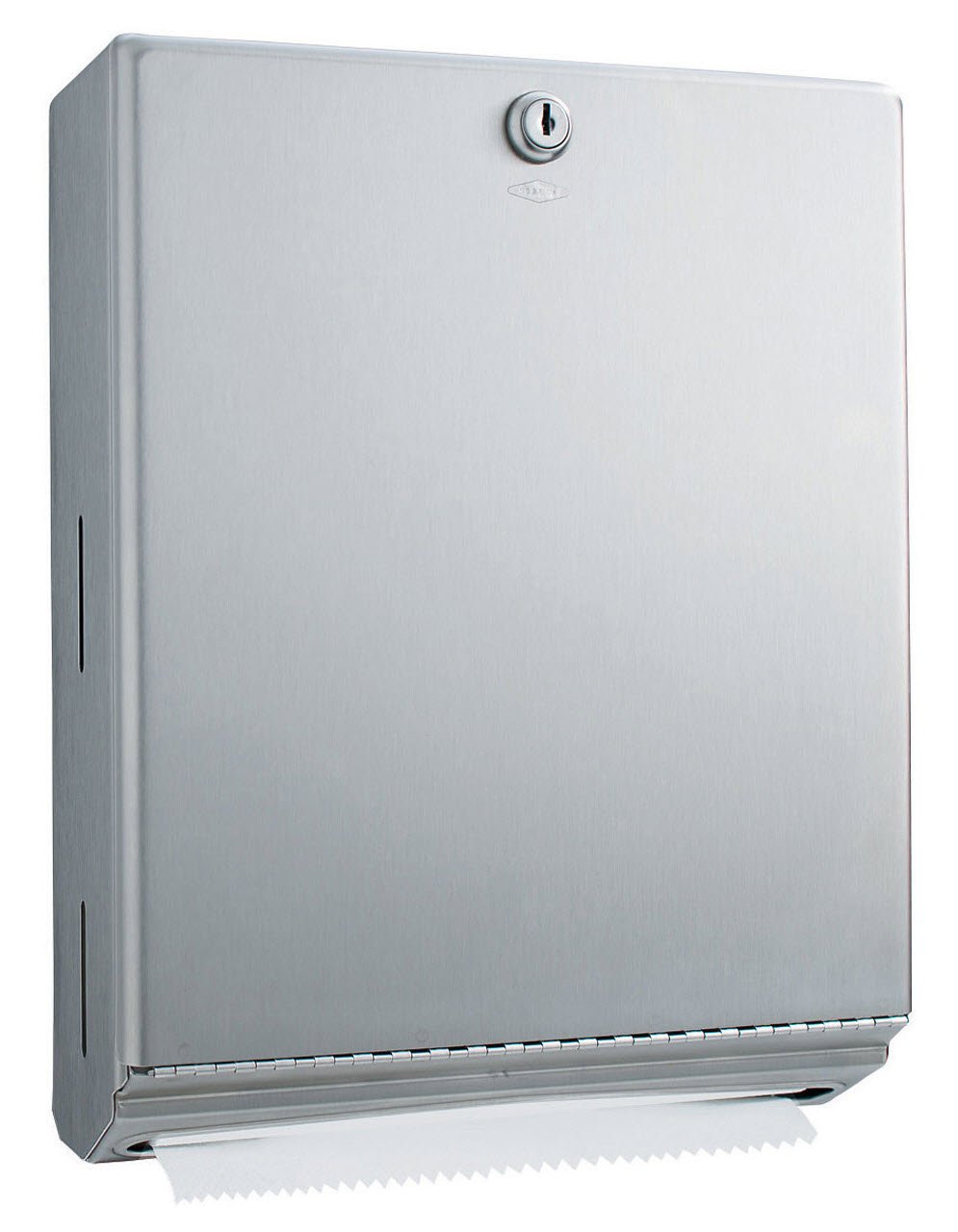 Paper Towel Dispenser Bobrick Satin Finish Stainless Steel Manual Pull 400 C-Fold / 525 Multi-fold Surface Mount - BeHope