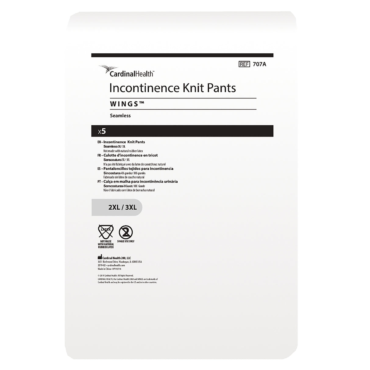 Wings™ Knit Pant Unisex Knit Weave 2X-Large / 3X-Large Pull On Reusable - BeHope