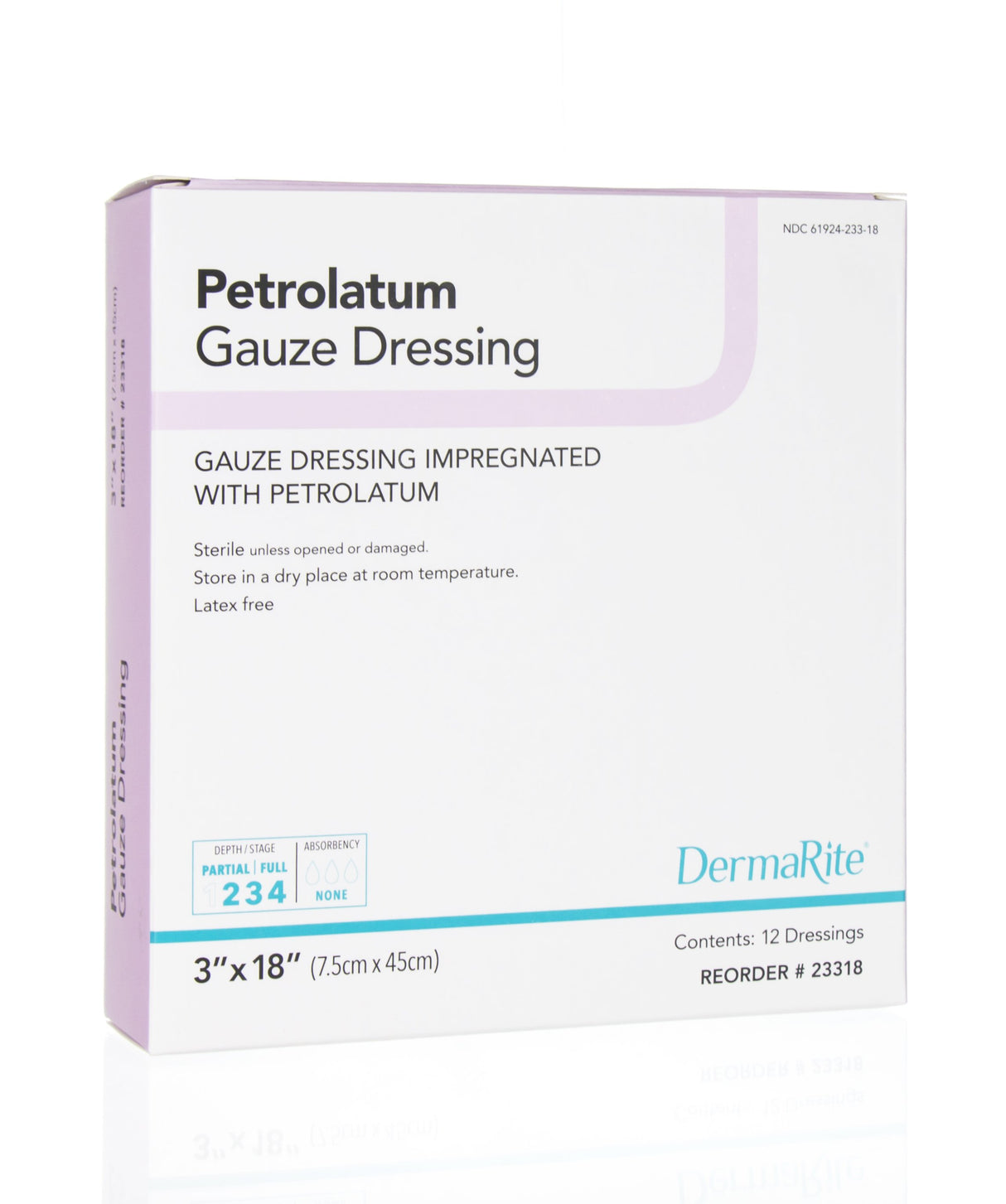 Petrolatum Impregnated Dressing DermaRite® Strip 3 X 18 Inch Sterile - BeHope