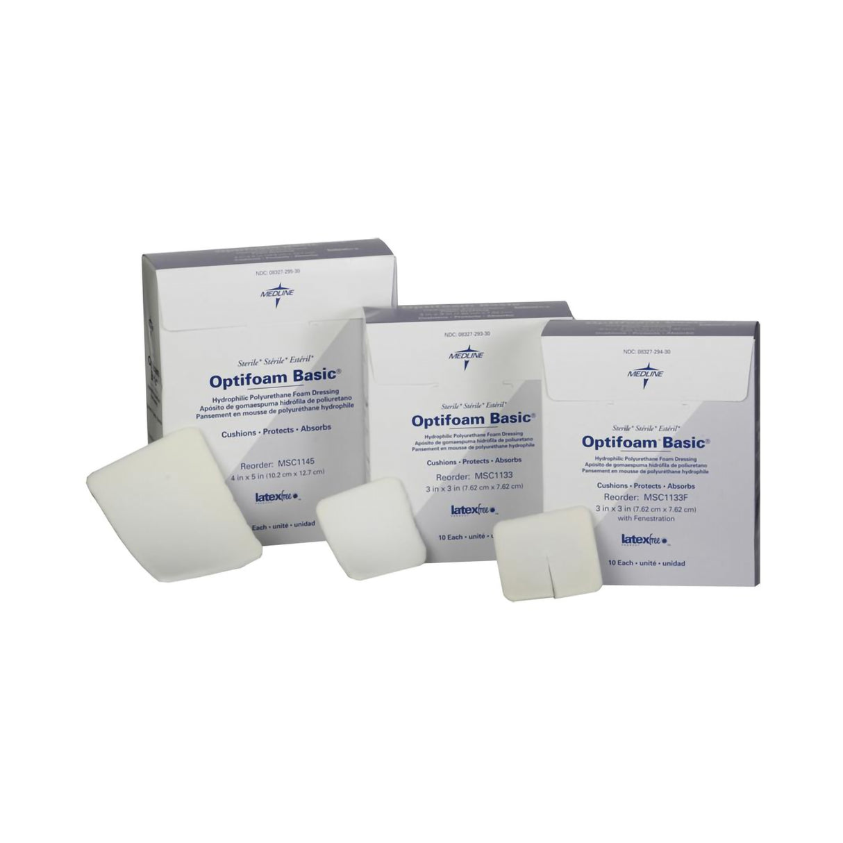 Foam Dressing Optifoam® Basic 4 X 5 Inch Without Border Without Film Backing Nonadhesive Rectangle Sterile - BeHope