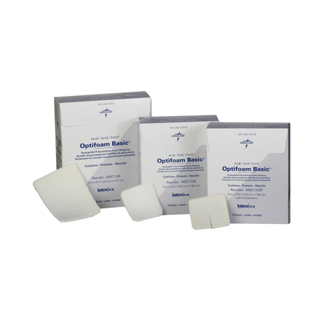 Foam Dressing Optifoam® Basic 4 X 5 Inch Without Border Without Film Backing Nonadhesive Rectangle Sterile - BeHope