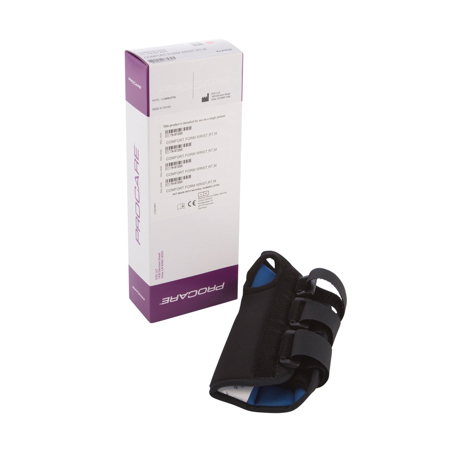 Wrist Brace ProCare® ComfortFORM™ Aluminum / Foam / Spandex / Plastic Right Hand Black Medium - BeHope