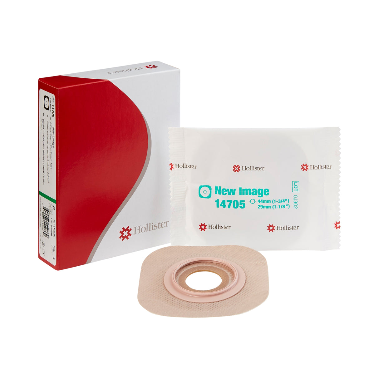 Ostomy Barrier New Image™ Flextend™ Precut, Extended Wear Adhesive Tape 44 mm Flange Green Code System Hydrocolloid 1-1/8 Inch Opening - BeHope