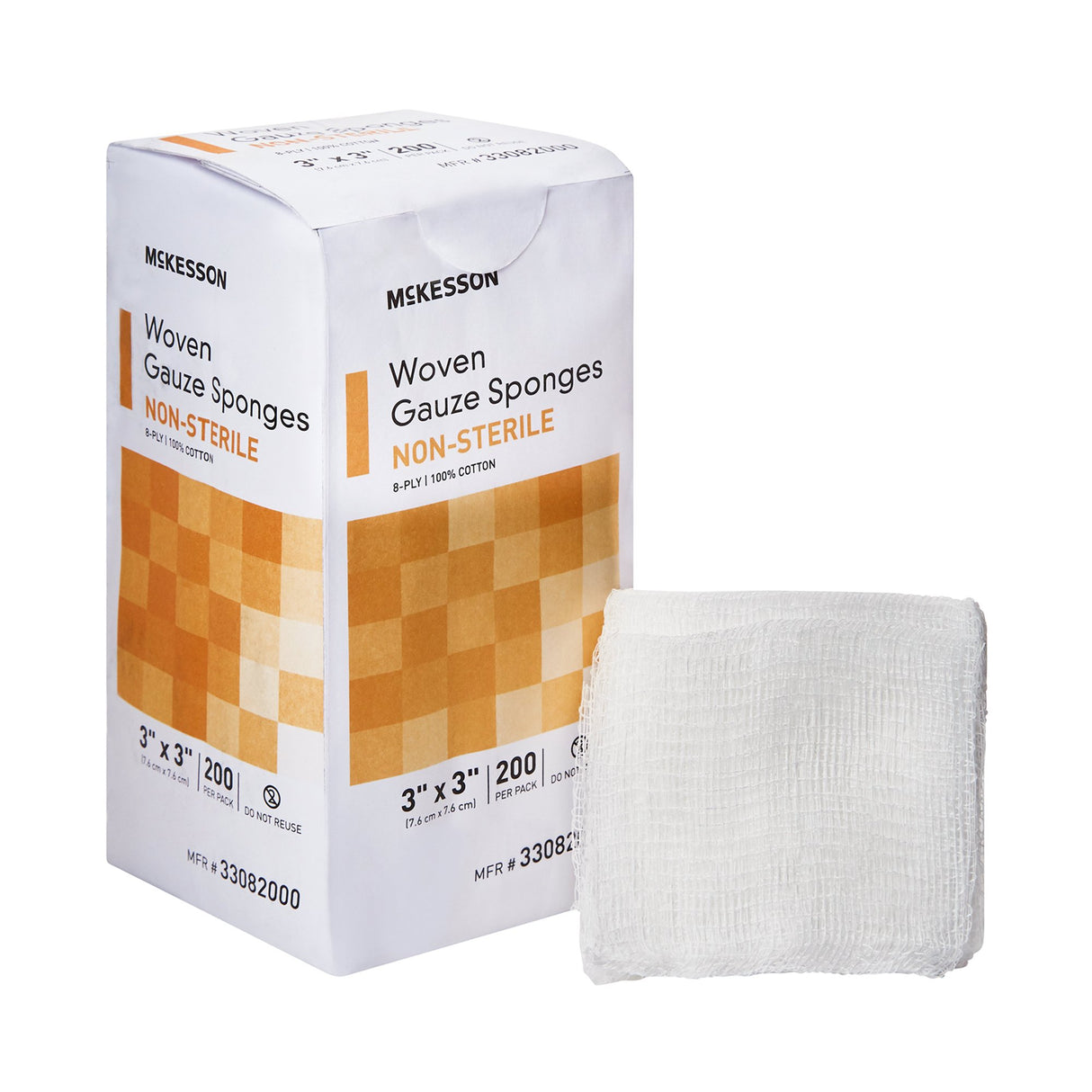 Gauze Sponge McKesson 3 X 3 Inch 8-Ply NonSterile 200 per Pack - BeHope