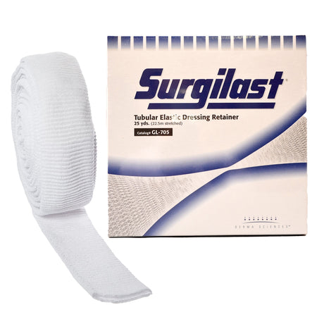 Elastic Net Retainer Dressing Surgilast® Tubular Elastic 25 Yard Size 5 White Small Head / Shoulder / Thigh NonSterile - BeHope