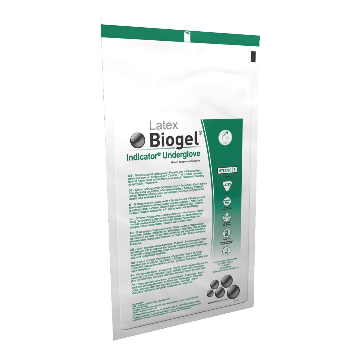 Surgical Underglove Biogel® Indicator™ Underglove Size 7.5 Sterile Latex Standard Cuff Length Smooth Green Not Chemo Approved - BeHope