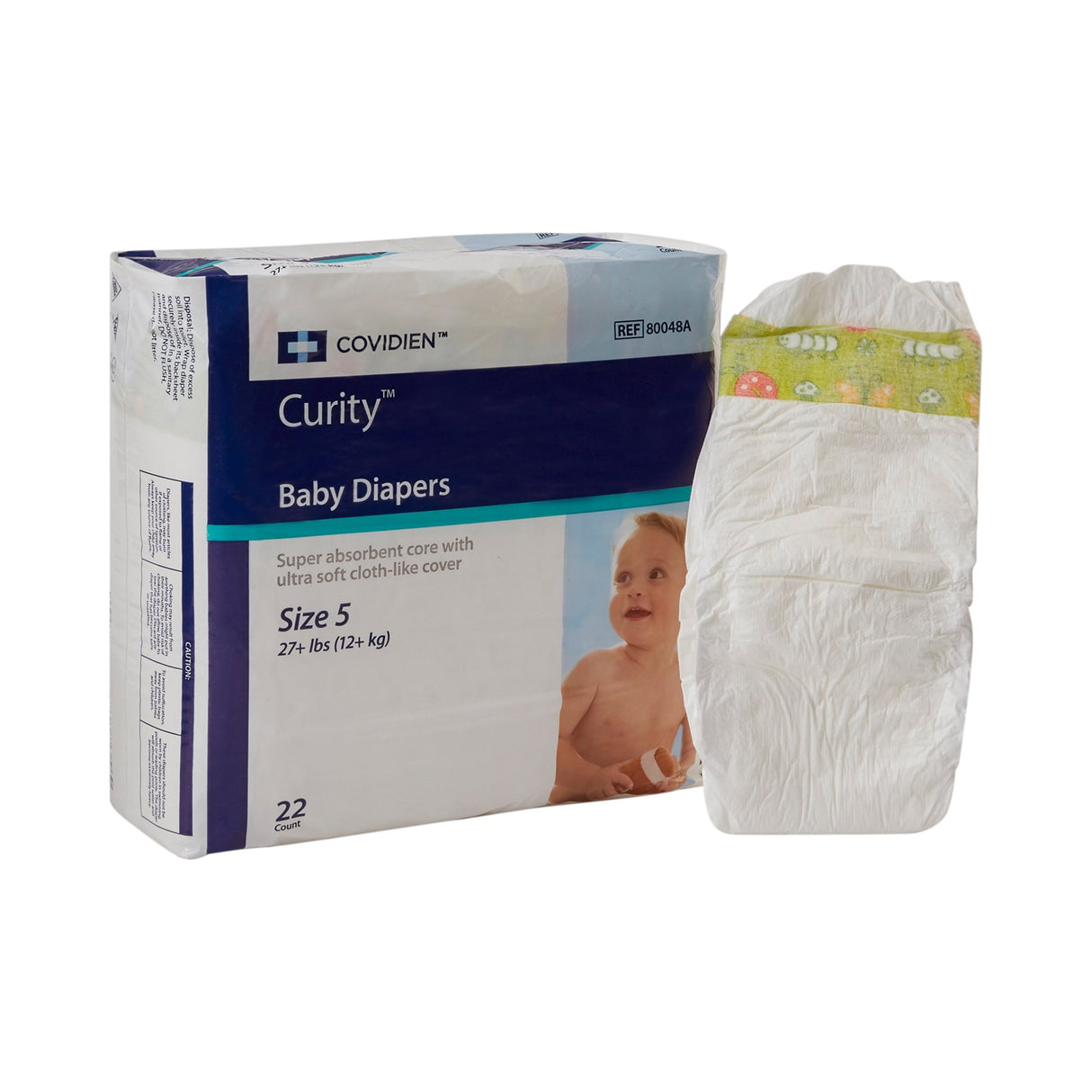 Unisex Baby Diaper Cardinal Health™ Wings™ Size 5 / X-Large Disposable Heavy Absorbency - BeHope