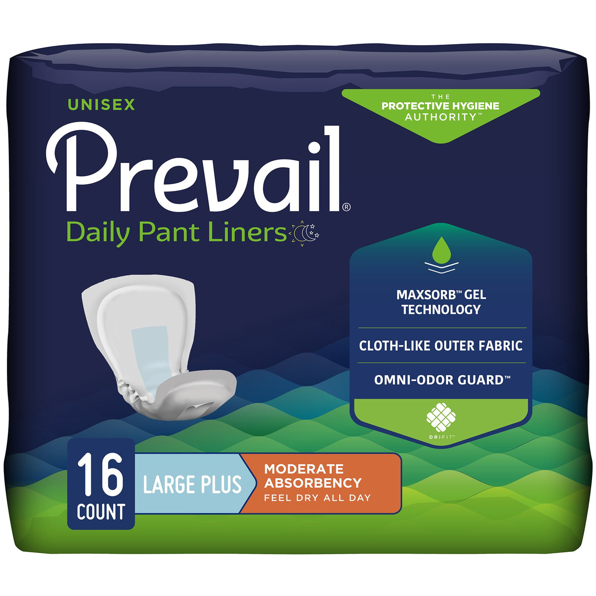 Incontinence Liner Prevail® Daily Pant Liners 28 Inch Length Moderate Absorbency Polymer Core Large Plus - BeHope