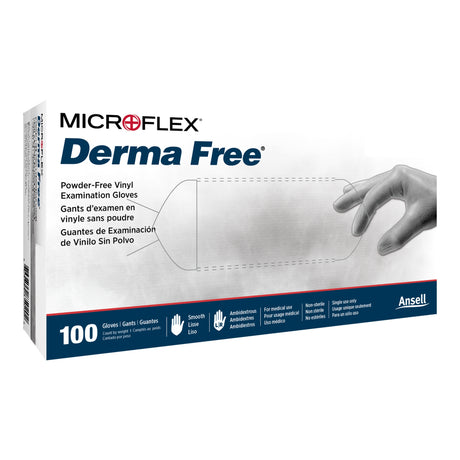 Exam Glove Derma Free™ X-Large NonSterile Vinyl Standard Cuff Length Smooth Clear Not Rated - BeHope