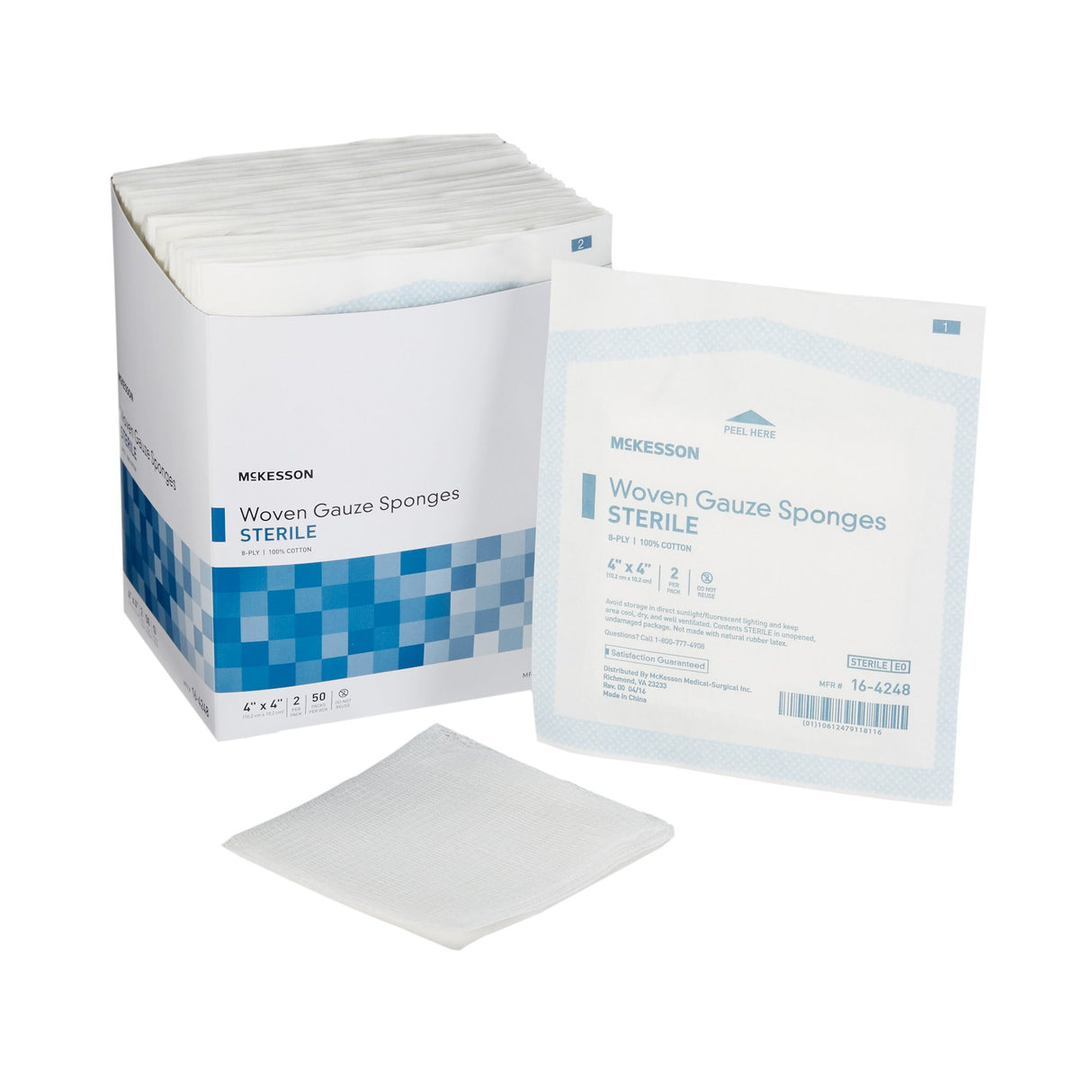Gauze Sponge McKesson 4 X 4 Inch 8-Ply Sterile 2 per Pack - BeHope