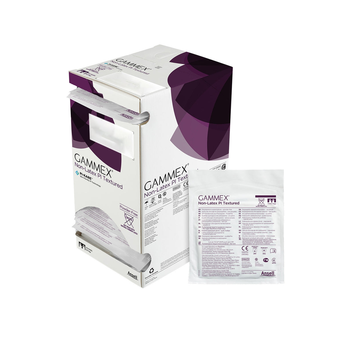 Surgical Glove GAMMEX® Non-Latex PI Textured Size 8 Sterile Polyisoprene Standard Cuff Length Fully Textured White Chemo Tested - BeHope