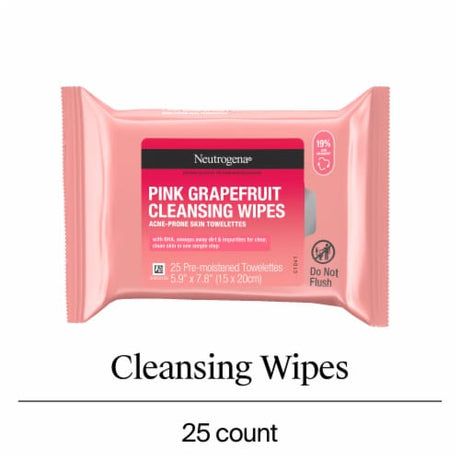 Facial Cleansing Towelette Neutrogena® Oil-free Soft Pack Pink Grapefruit Scent 25 Count - Behope