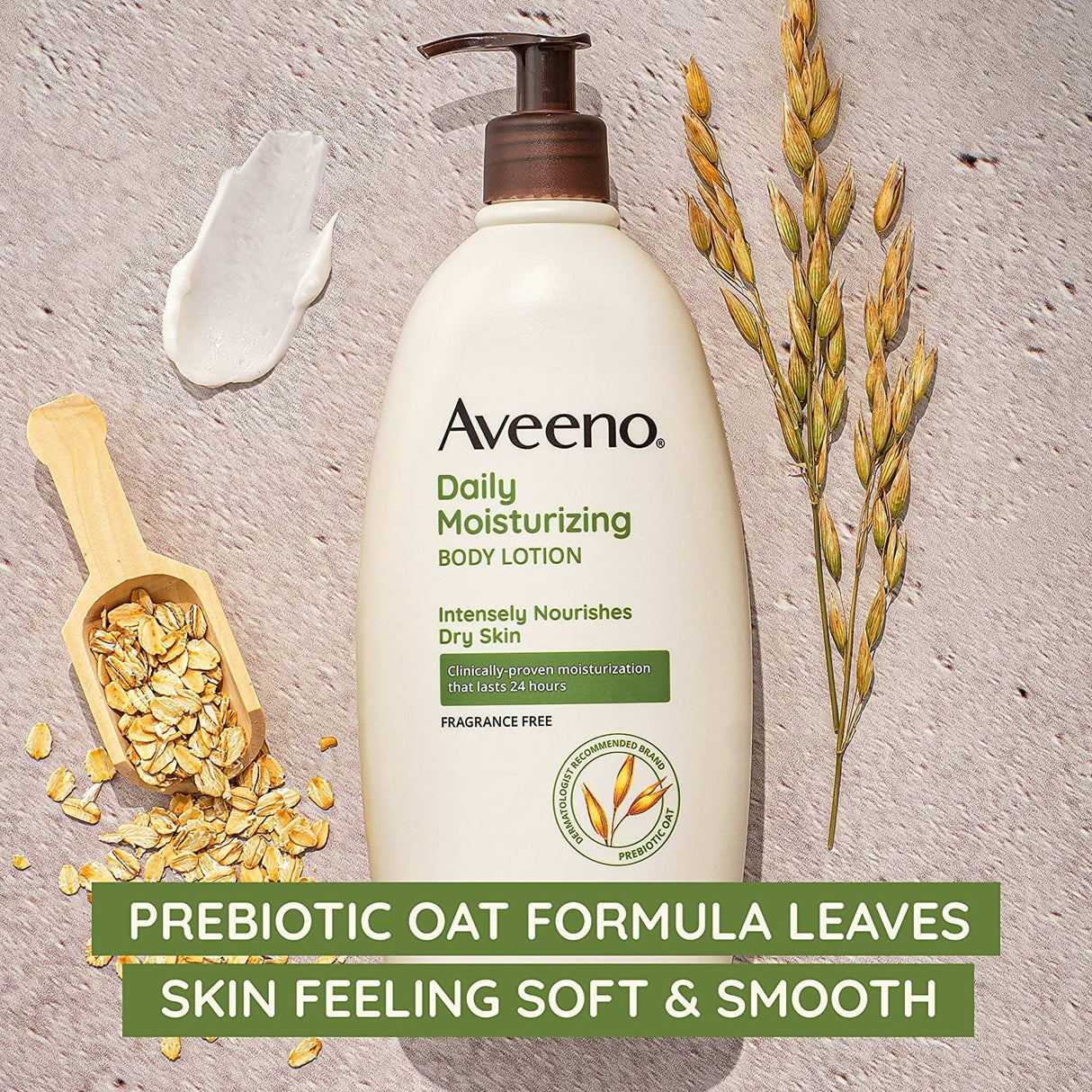 Hand and Body Moisturizer Aveeno® Daily Moisturizing 18 oz. Pump Bottle Unscented Lotion - BeHope
