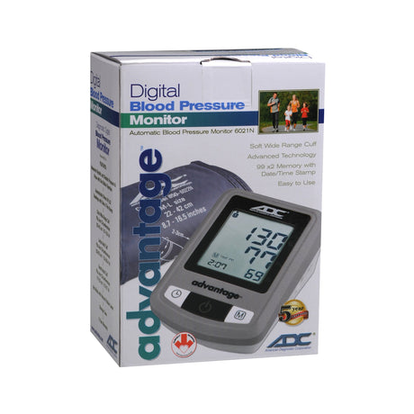 Home Automatic Digital Blood Pressure Monitor Advantage™ 6021N Series Large Adult Cuff Nylon Cuff 32 - 52 cm Desk Model - BeHope