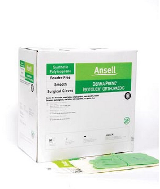 Surgical Glove GAMMEX® Non-Latex PI Ortho Size 7.5 Sterile Polyisoprene Standard Cuff Length Micro-Textured Light Green Chemo Tested - BeHope