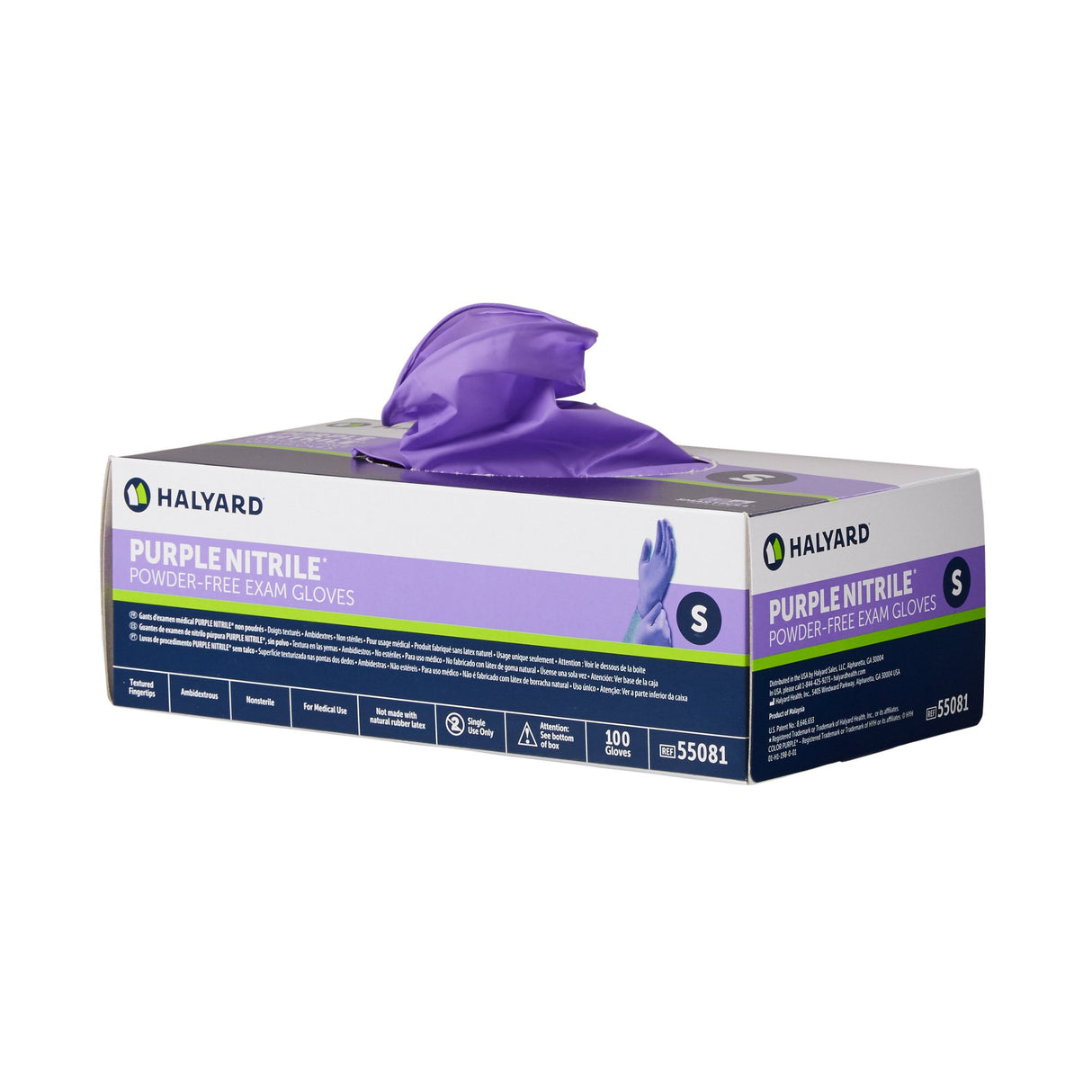 Exam Glove Purple Nitrile® Small NonSterile Nitrile Standard Cuff Length Textured Fingertips Purple Chemo Tested - BeHope