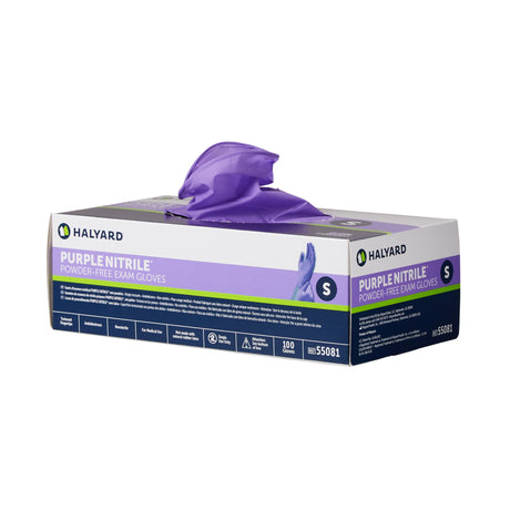 Exam Glove Purple Nitrile® Small NonSterile Nitrile Standard Cuff Length Textured Fingertips Purple Chemo Tested - BeHope
