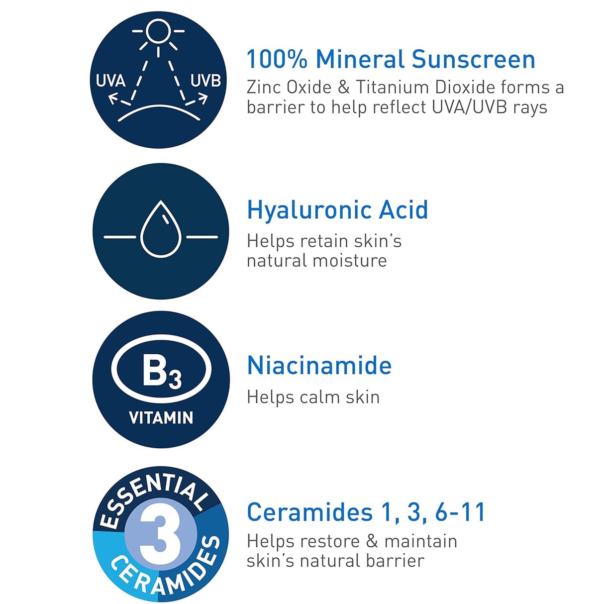 Sunscreen CeraVe® Hydrating Mineral Sunscreen Face SPF 30 Lotion 2.5 oz. Tube - BeHope