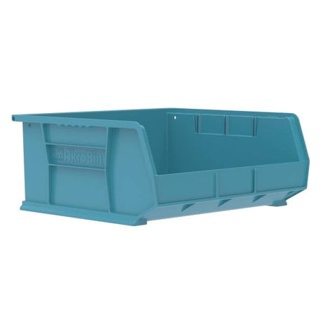 Storage Bin Akrobins® 356 L X 375 W X 171 H Mm, 375 L X 419 W X 178 H Mm, 75 Lbs, Stone, Polypropylene, Heavy Duty, Reinforced Side-rib Design - Behope