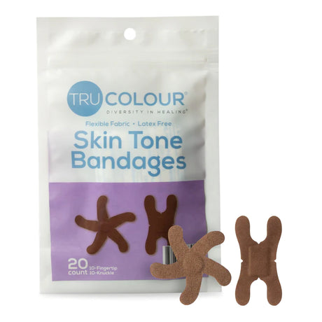 Waterproof Adhesive Strip Tru-Colour® Fabric Dark Brown Sterile - BeHope