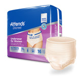 Female Adult Absorbent Underwear Attends® Discreet Pull On with Tear Away Seams X-Large Disposable Heavy Absorbency - BeHope