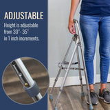 Side Step Folding Walker DMI Hemi Aluminum Frame 250 lbs, Weight Capacity 30 ro 35 Inch Height - BeHope