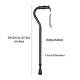 Offset Cane McKesson Steel 29-3/4 to 37-3/4 Inch Height Black - BeHope