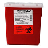 Sharps Container OakRidge™ Translucent Red Base 6-1/3 L X 4-2/3 W X 6-1/3 H Inch Vertical Entry 0.55 Gallon - BeHope