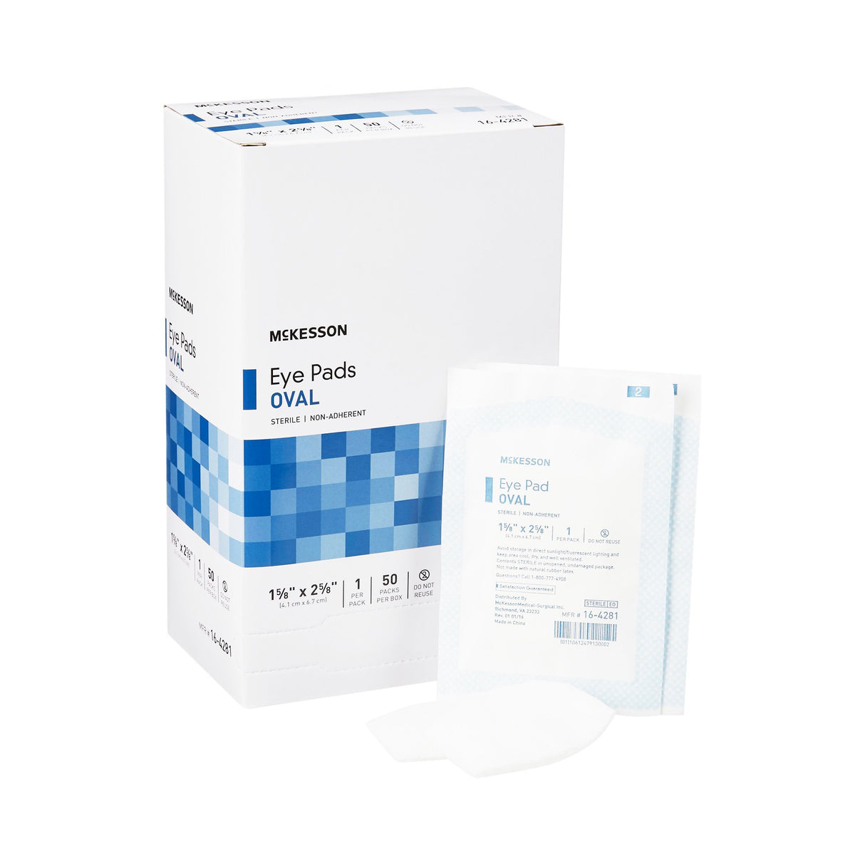 Eye Pad McKesson 1-5/8 X 2-5/8 Inch Sterile 1 per Pack - BeHope