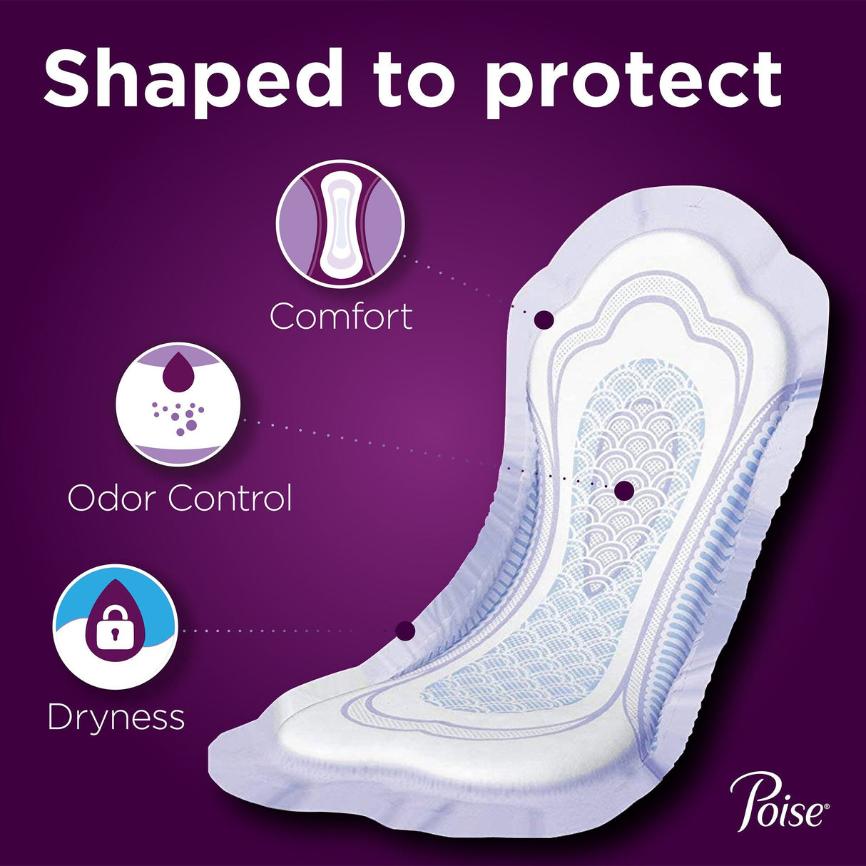 Bladder Control Pad Poise Fresh Protection 15.9 Inch Length Heavy Absorbency Sodium Polyacrylate Core One Size Fits Most