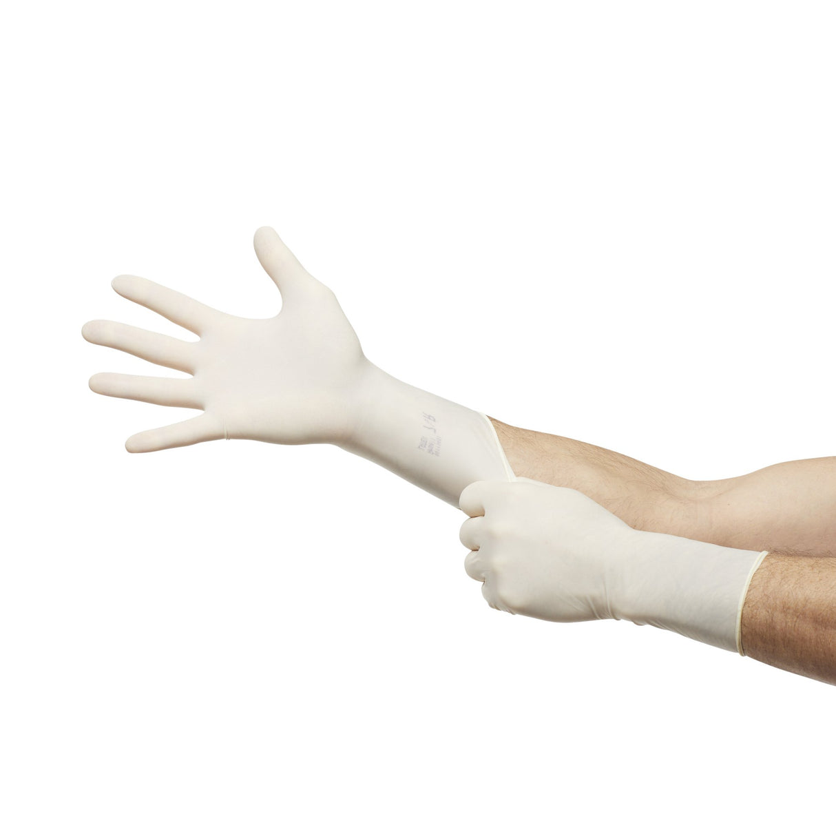 Surgical Glove ENCORE® Latex Textured Size 8.5 Sterile Latex Standard Cuff Length Fully Textured Ivory Chemo Tested - BeHope