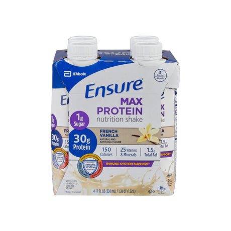 Oral Supplement Ensure® Max Protein Nutrition Shake French Vanilla Flavor Liquid 11 oz. Reclosable Carton - BeHope