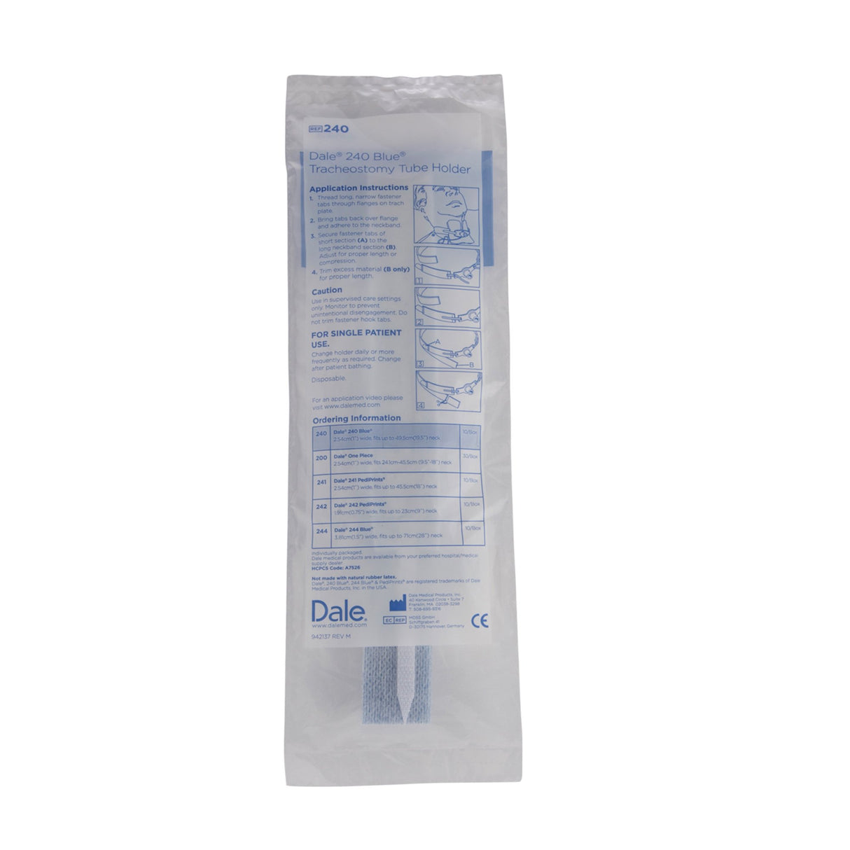 Tracheostomy Tube Holder Blue 19-1/2 X 1 Inch Bariatric Adult