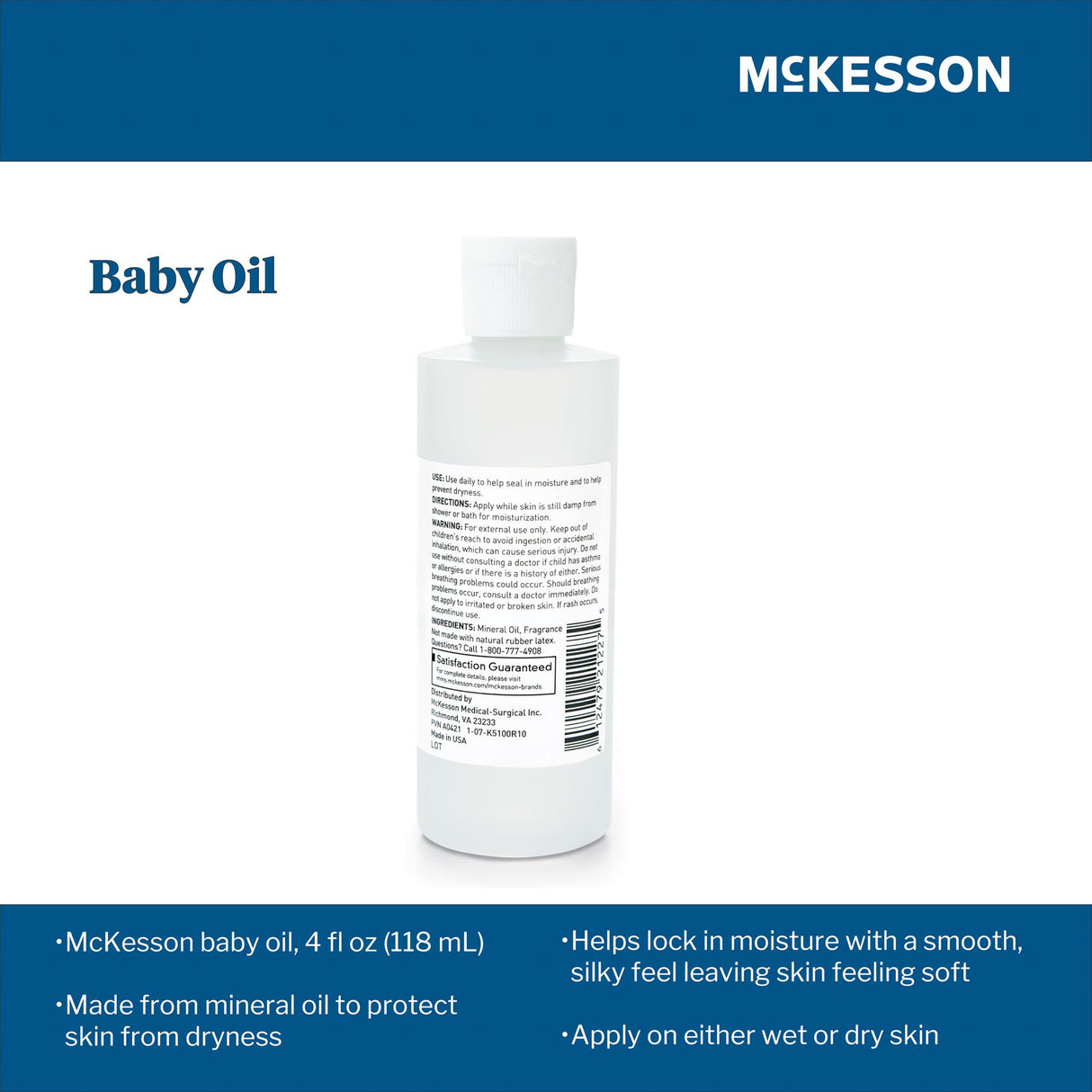 Baby Oil McKesson 4 oz. Bottle Scented Oil