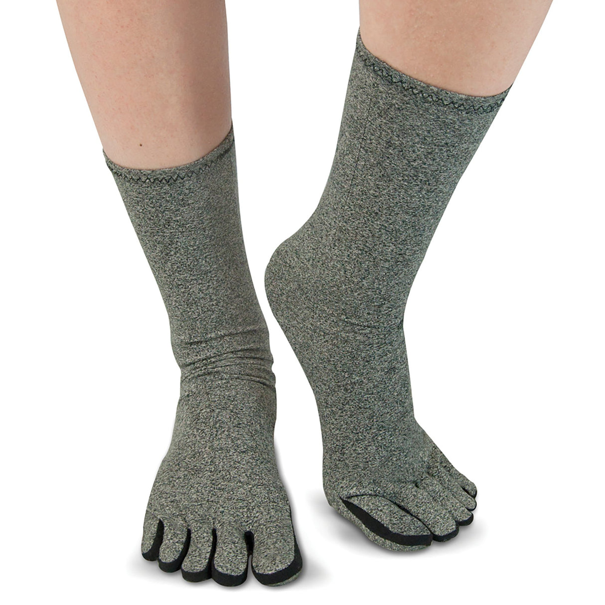 Arthritis Socks IMAK Compression Calf High Large Gray Closed Toe
