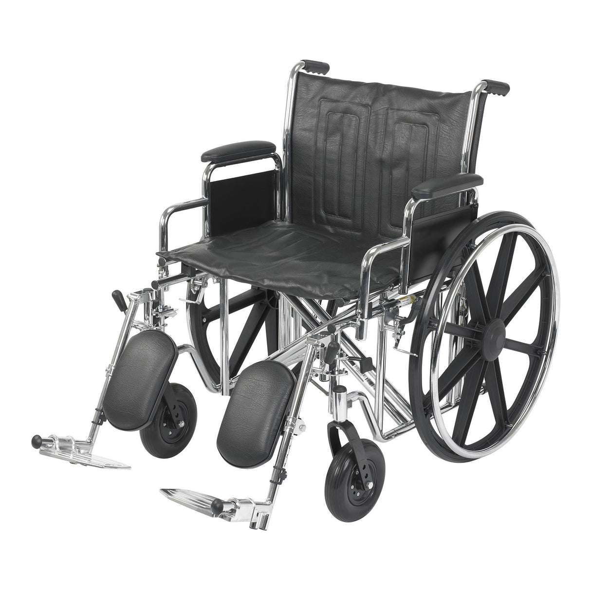 Bariatric Wheelchair McKesson Dual Axle Desk Length Arm Swing-Away Elevating Legrest Black Upholstery 22 Inch Seat Width Adult 450 lbs. Weight Capacity - BeHope