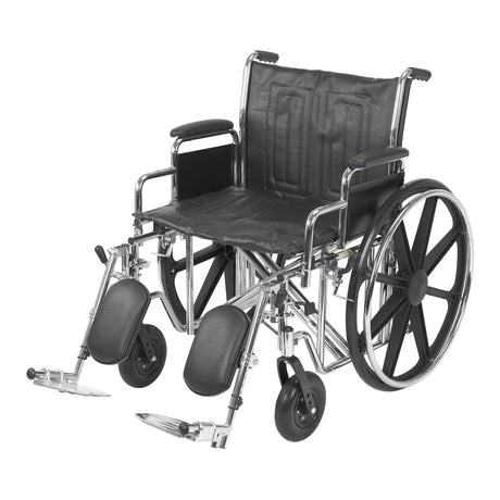 Bariatric Wheelchair McKesson Dual Axle Desk Length Arm Swing-Away Elevating Legrest Black Upholstery 22 Inch Seat Width Adult 450 lbs. Weight Capacity - BeHope