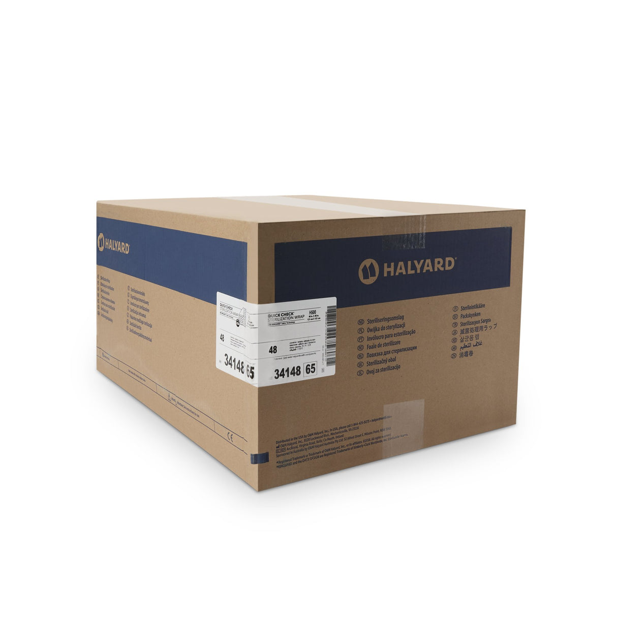 QUICK CHECK* H500 Sterilization Wrap White / Blue 48 X 48 Inch Dual Layer SMS Polypropylene Steam / EO Gas / Hydrogen Peroxide - BeHope