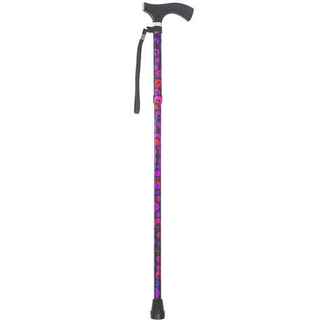 Folding Cane Switch Sticks® Aluminum 32 to 37 Inch Height Circle Print - BeHope