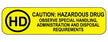 Pre-Printed Label Indeed Caution Label Yellow Paper Caution Hazardous Drug Black Biohazard 9/10 X 2-3/16 Inch - BeHope